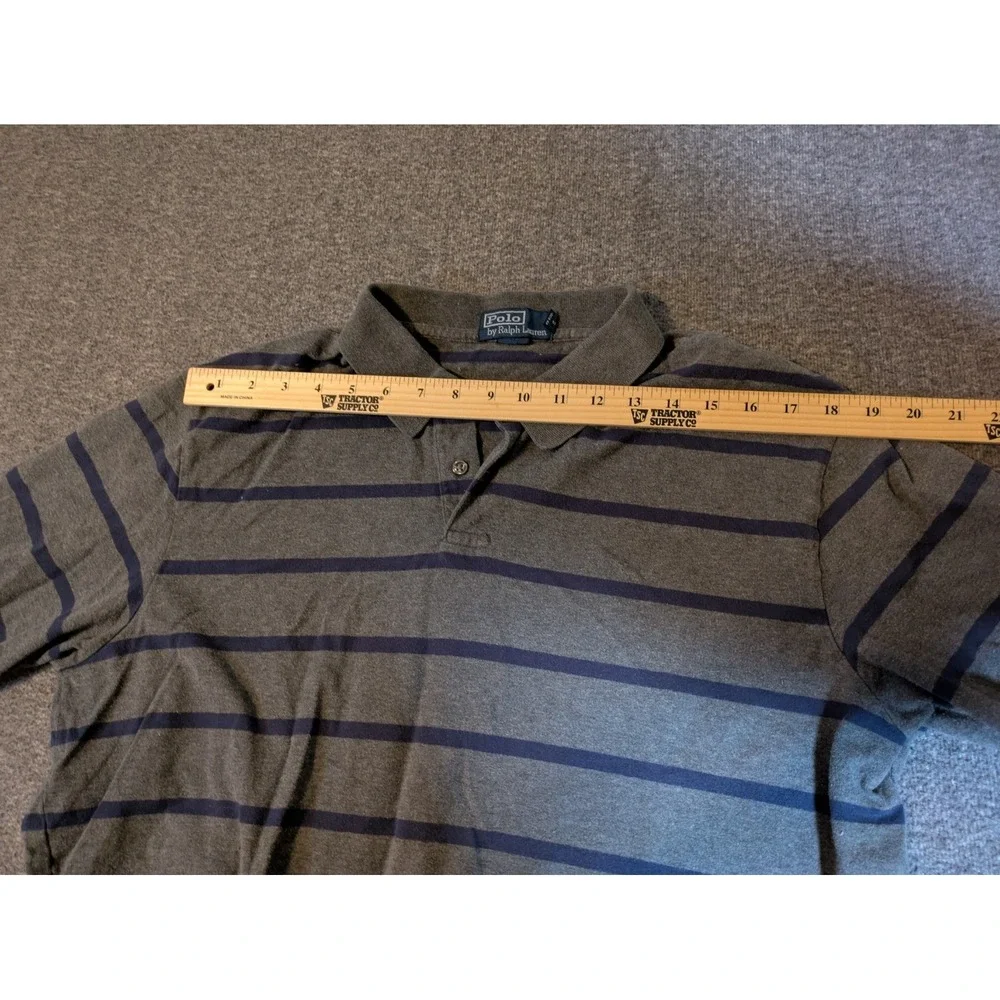 Polo Ralph Lauren Men's Polo Shirt Gray & Purple Stripe Size XL - Picture 4 of 7